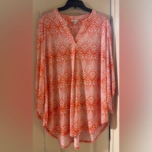 Cato Vibrant Orange and White Blouse 18/20 W